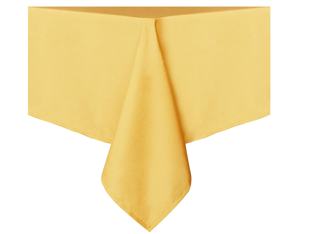 Rectangular Yellow Polyester Cloth Table Cover