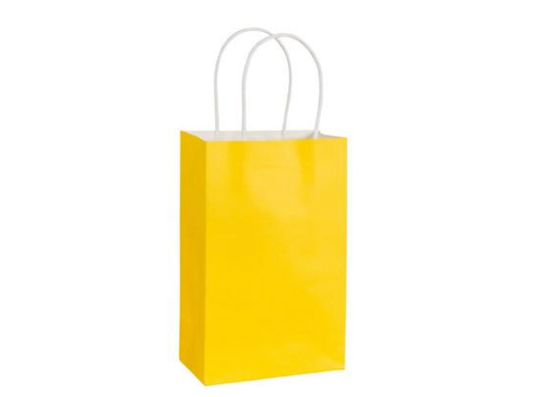 Yellow Small Kraft Paper Bag - 12 ct