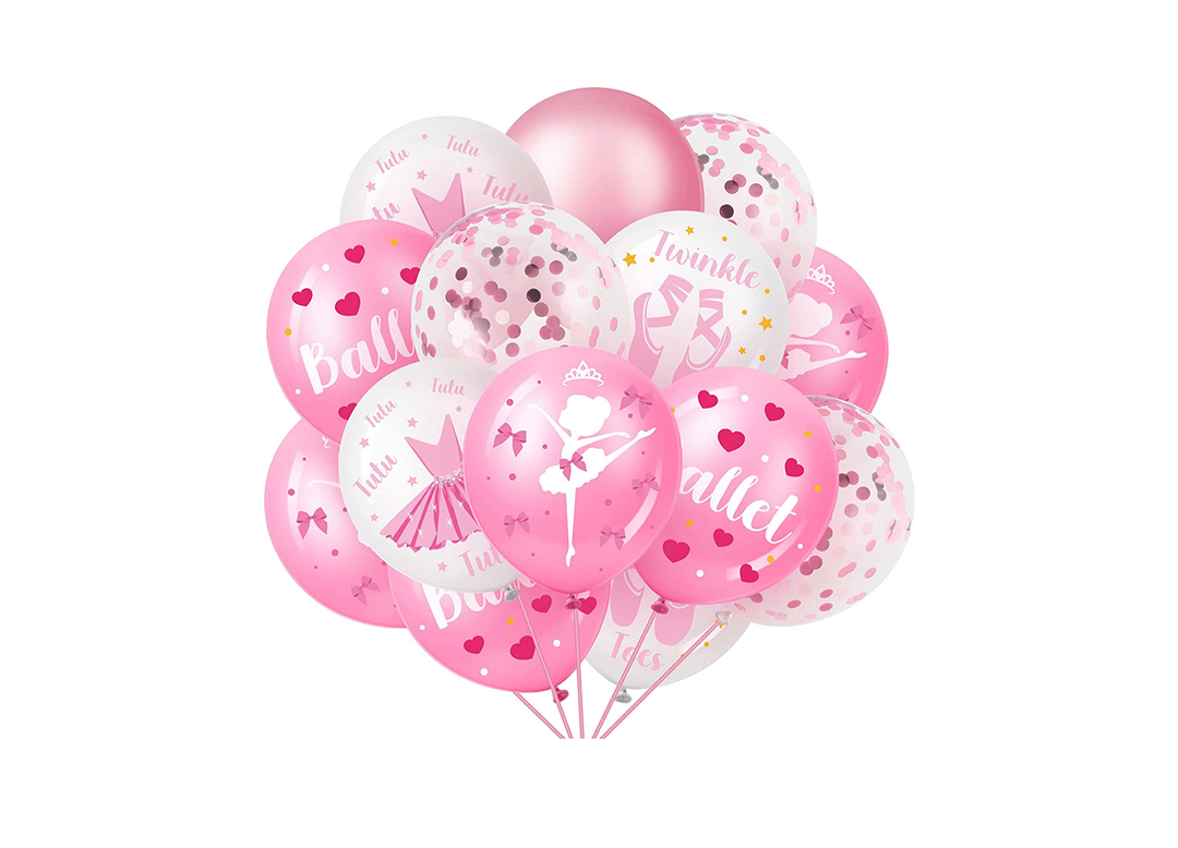 Pink Ballerina confetti Latex Balloons