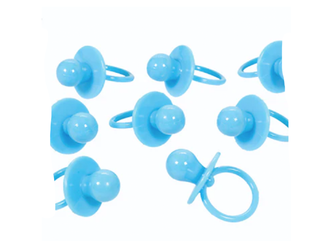 Blue Pacifier Baby Shower Favor, 8ct