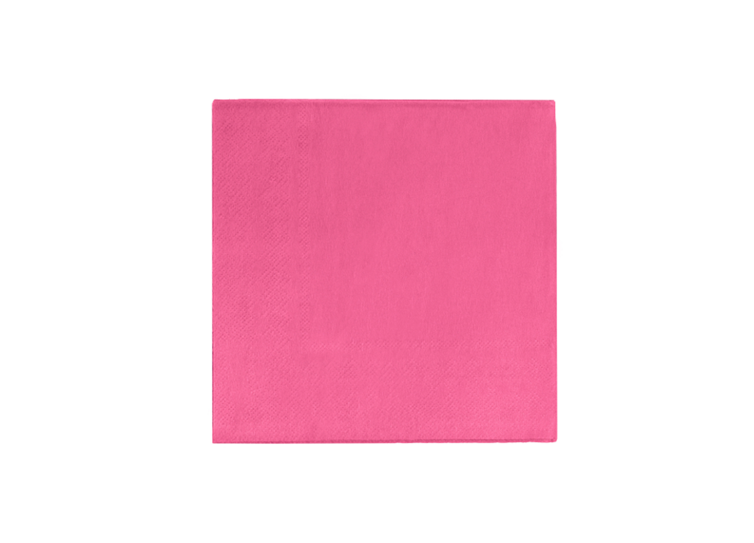 Bright Pink Paper Beverage Napkins