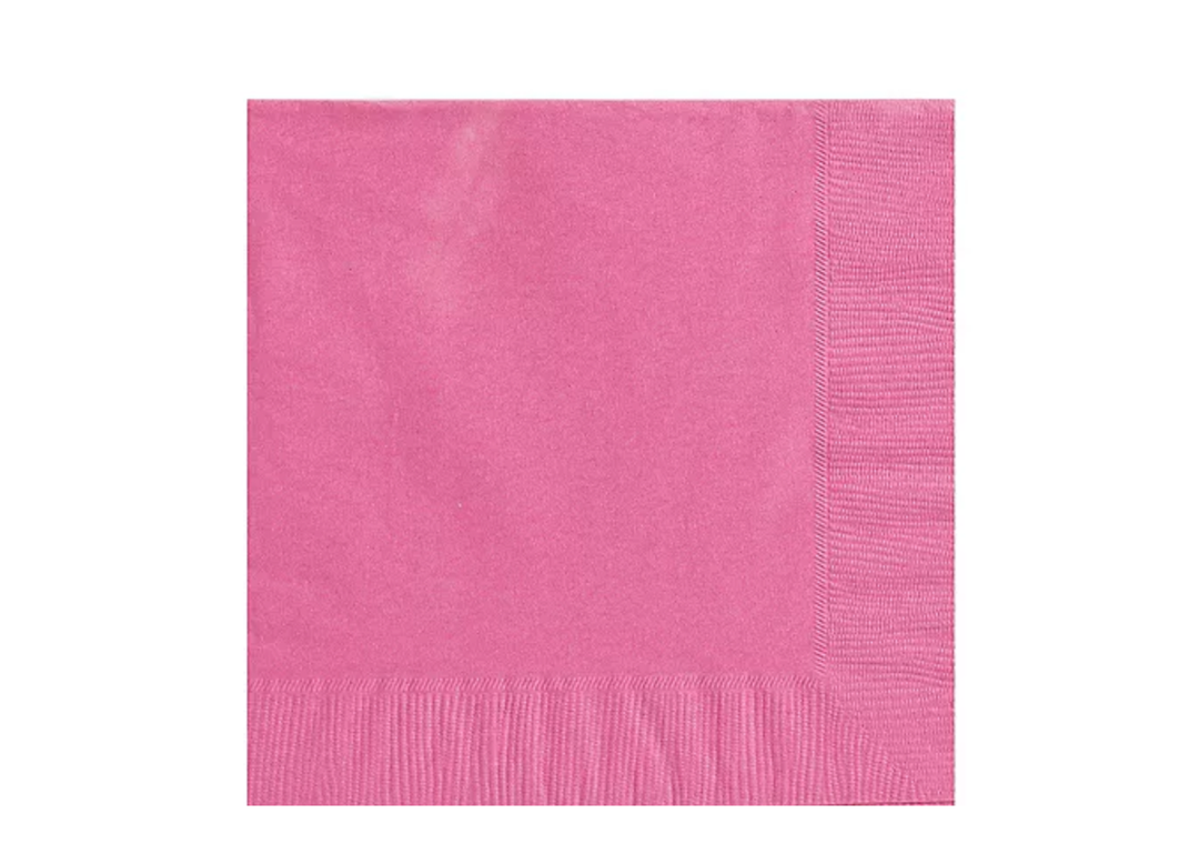 Bright Pink Paper Lunch Napkins