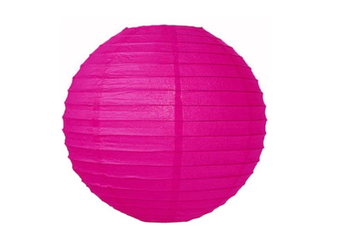 Bright Pink Paper Lanterns 3ct