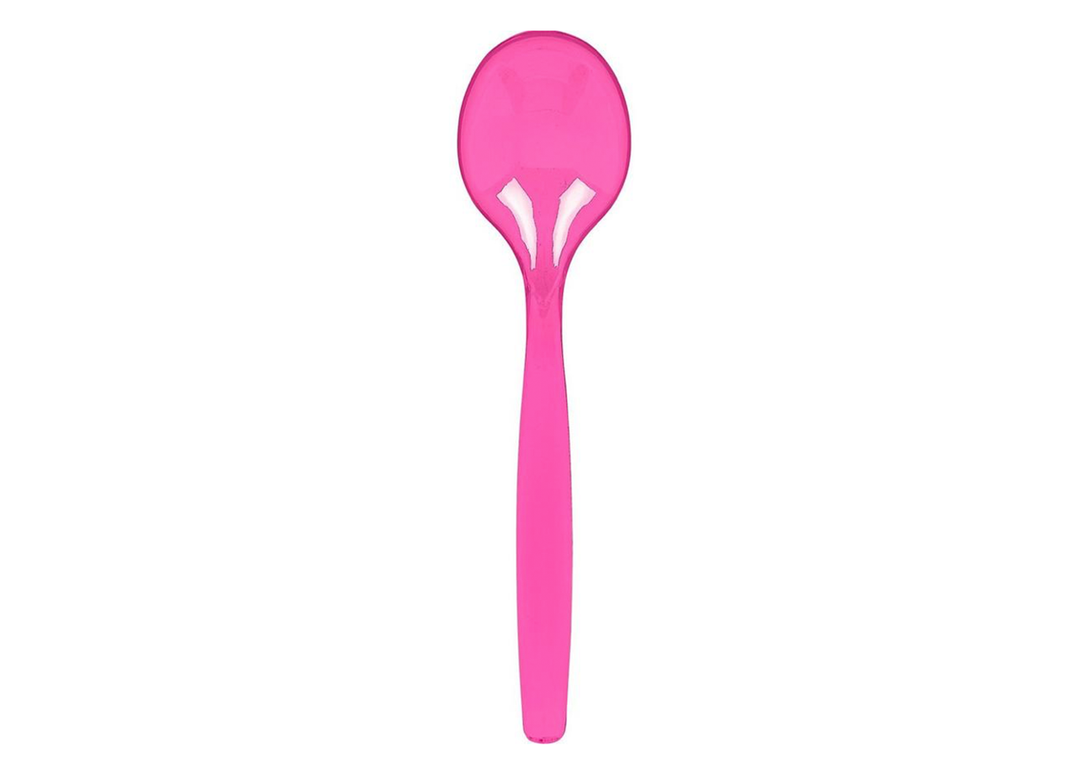 Bright Pink Disposable Serving Spoon, 1ct