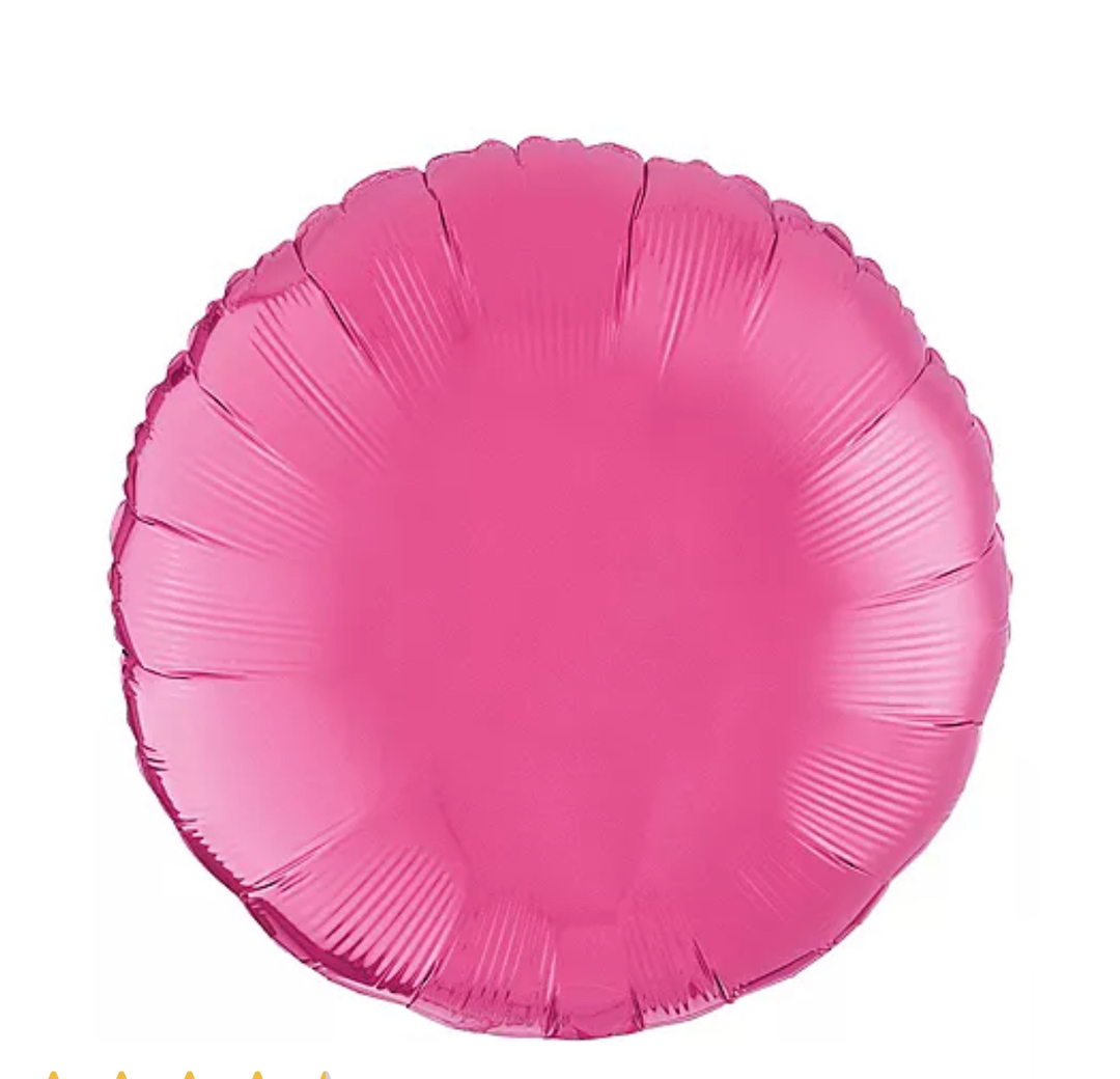 18" Metallic Hot Pink Circle Foil Balloon (1 COUNT)