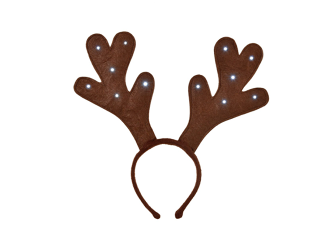 Felt Brown Christmas Light Up Antlers 1ct,