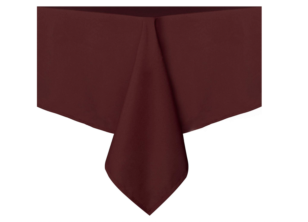 Rectangular Burgundy Polyester Cloth Table Cover