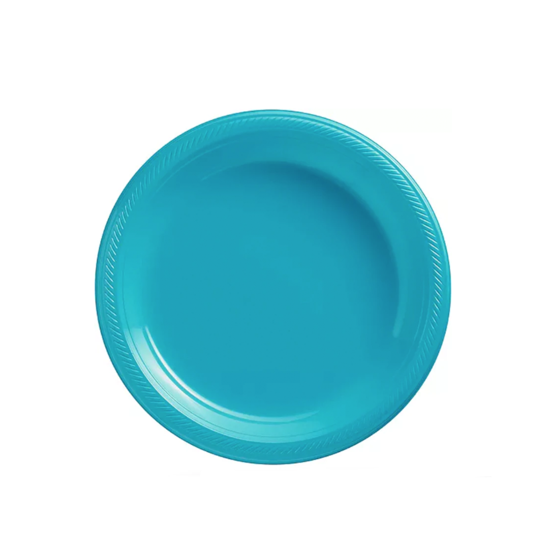 Turquoise Dinner Plastic Plates 10.25in