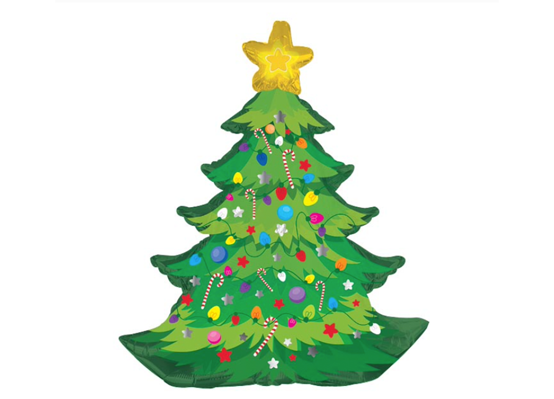 36" CHRISTMAS TREE SHAPE FOIL BALLOON, 1CT C4