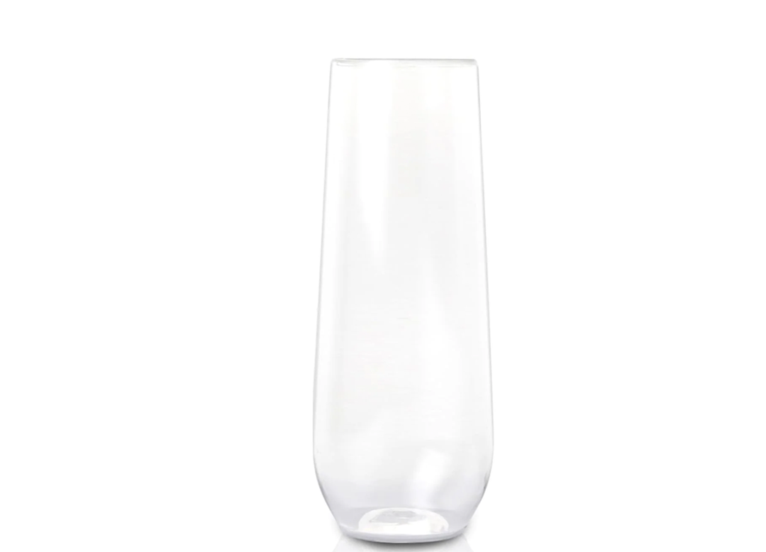 9oz Clear Stemless Plastic Champagne Flutes, 8ct