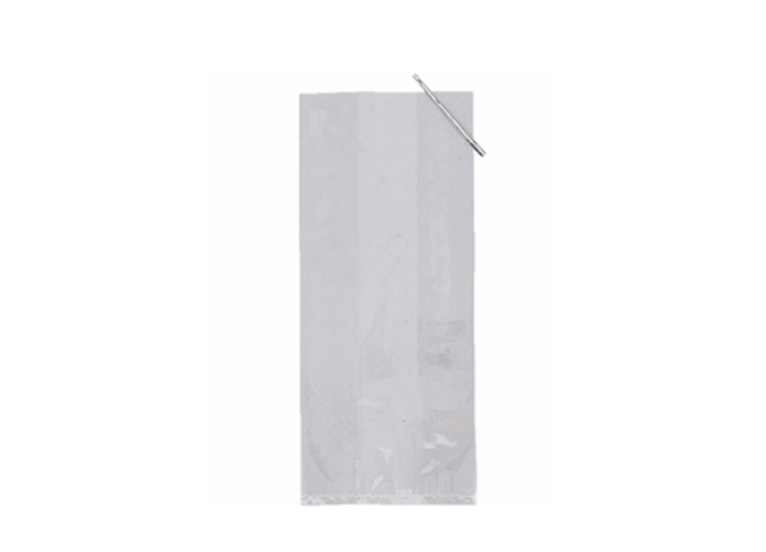 Clear Transparent Plastic Treat Bags with twist ties, 25ct
