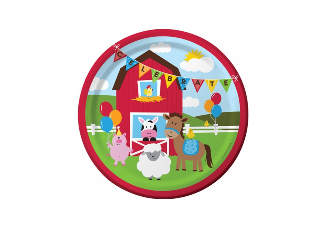 Festive Farm Round Paper Dessert Plates, 8ct