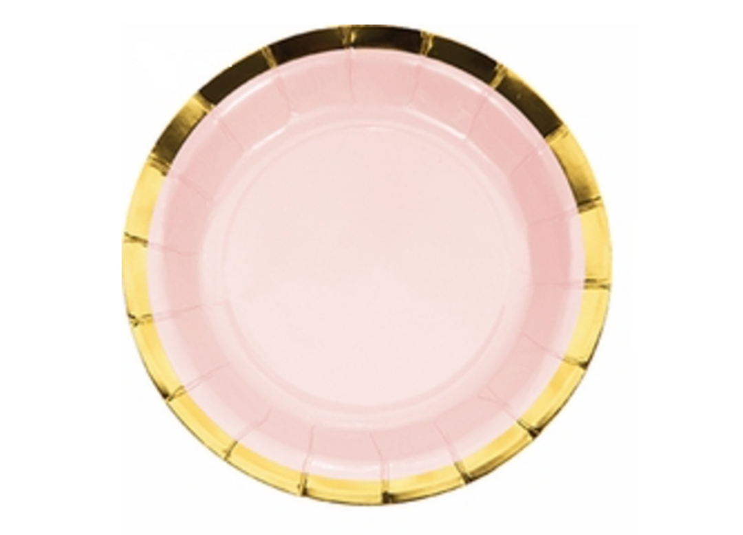 Pastel Pink Paper Lunch Plate, 8ct