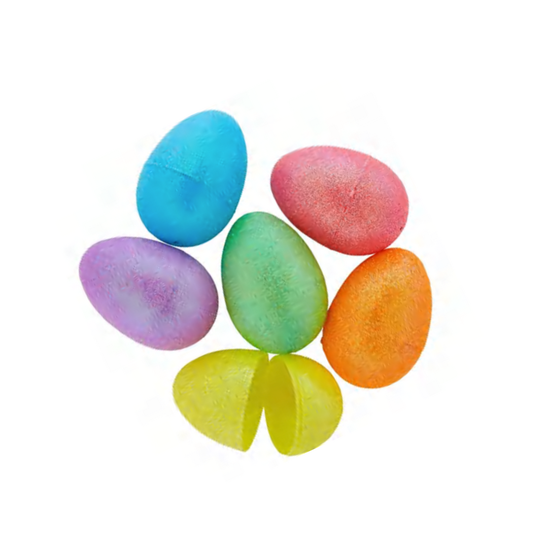 Pastel Colors Glitter Plastic Easter Eggs - 6 Count