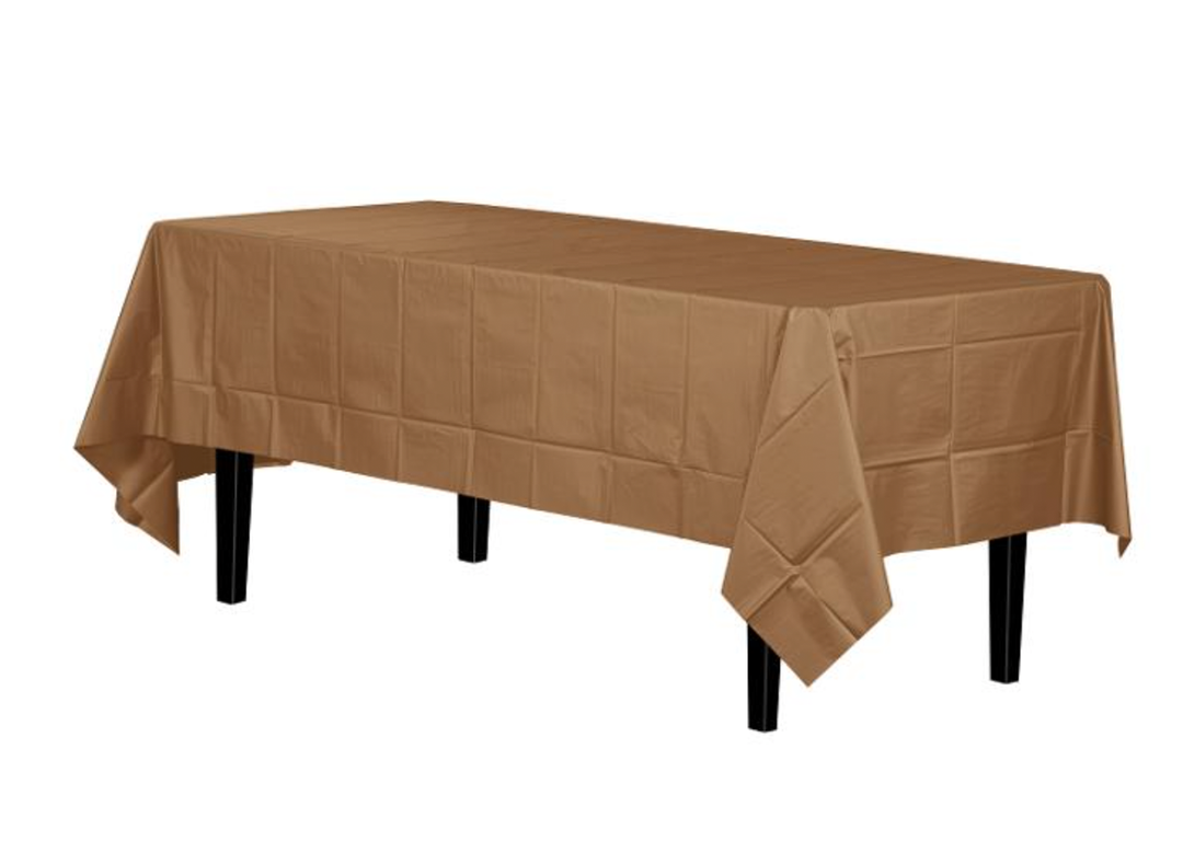 Gold Rectangle Disposable Plastic Table Cover
