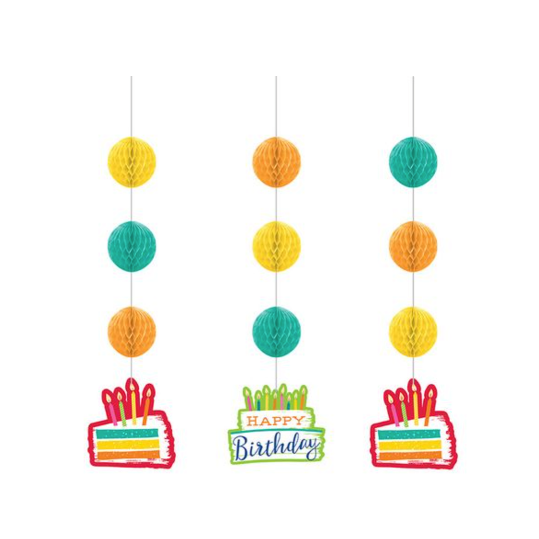 Generic Happy Birthday Hanging Cutouts, 12Ct