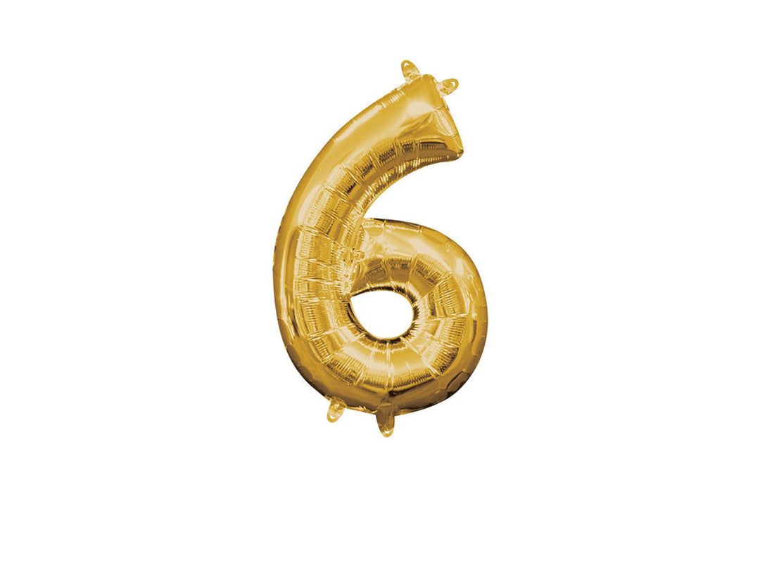 Gold Number 6 Balloon (do not float)