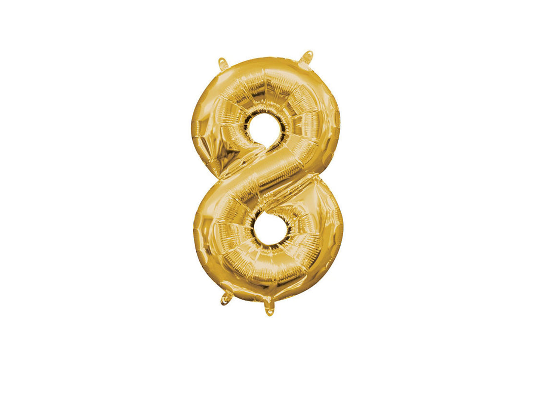 Mini Gold Number 8 Balloon (do not float)
