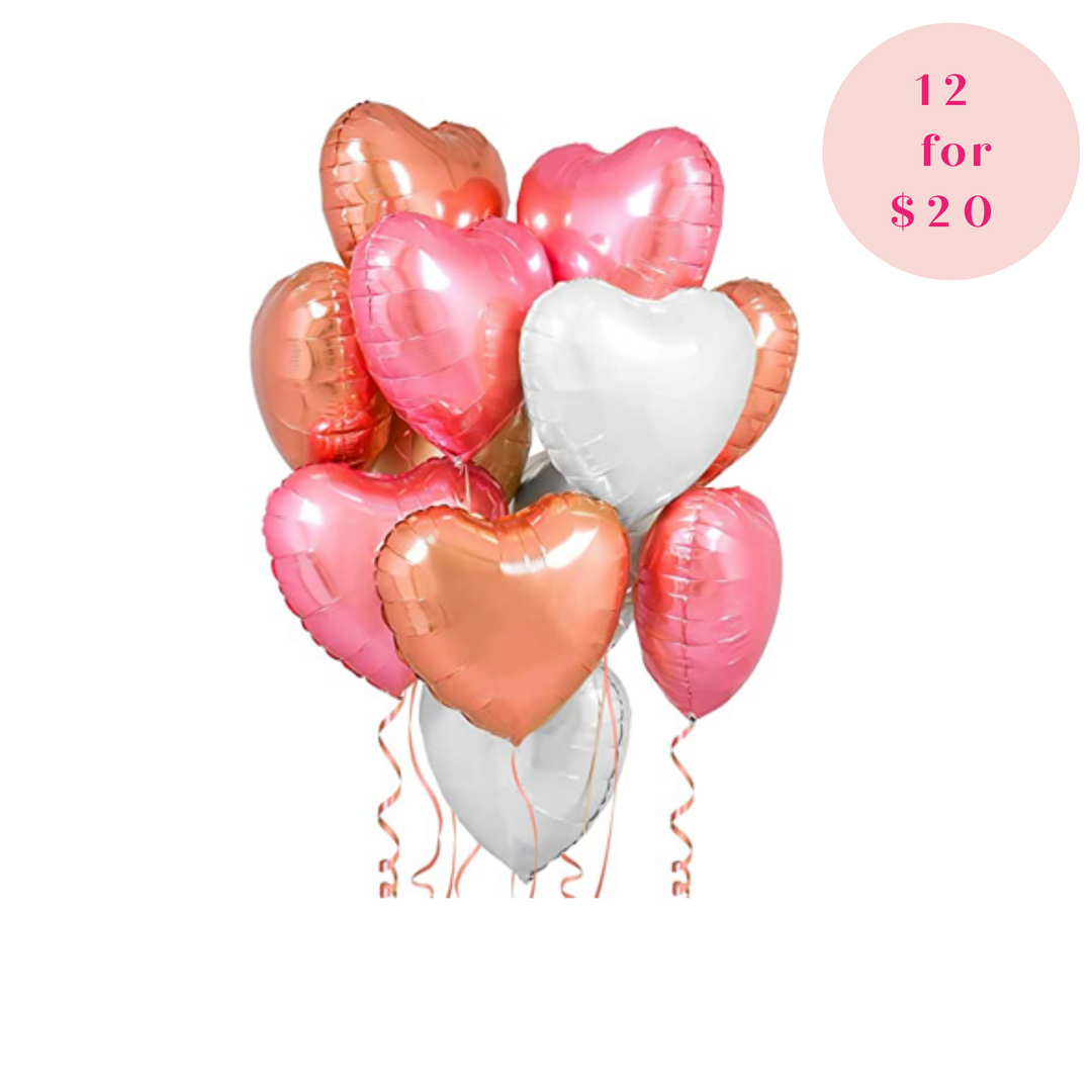 Multicolored Foil Heart Balloon Bouquet