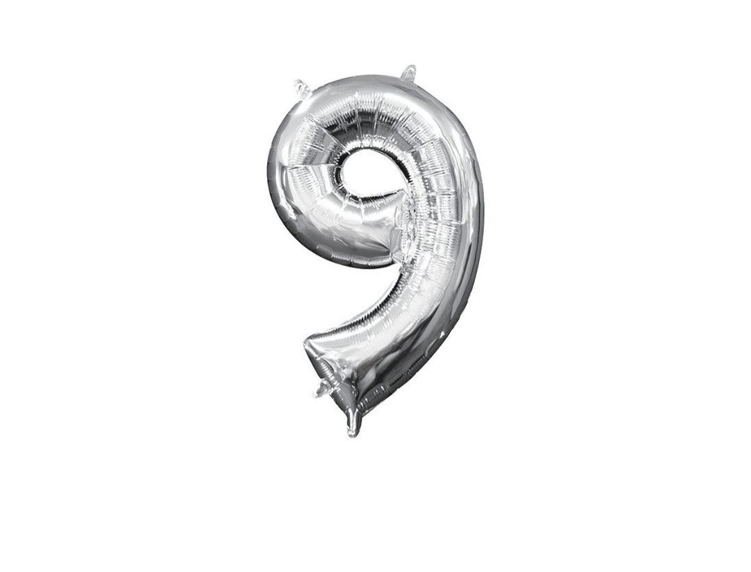 Mini Silver Number 0 Balloon (do not float)