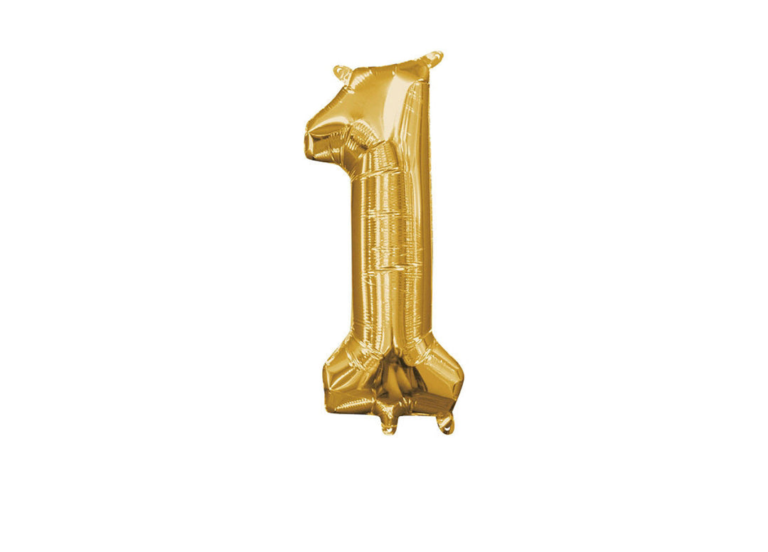 Mini Gold Number 1 Balloon (do not float)
