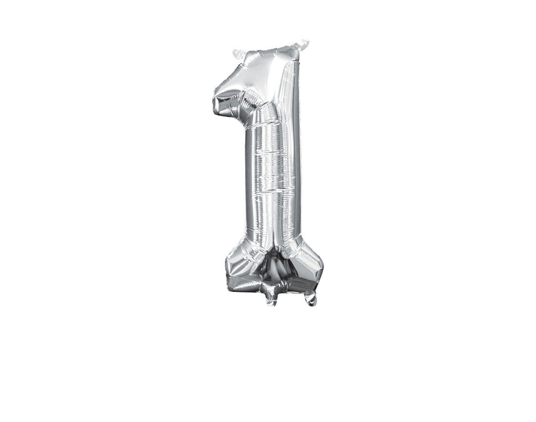 Mini Silver Number 1 Balloon (do not float)