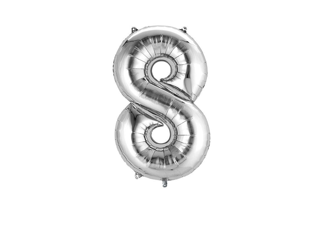 Mini Silver Number 0 Balloon (do not float)