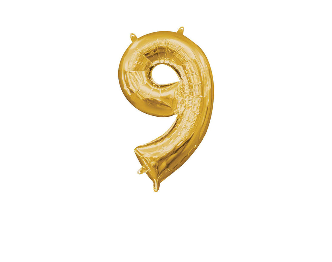 Mini Gold Number 9 Balloon (do not float)