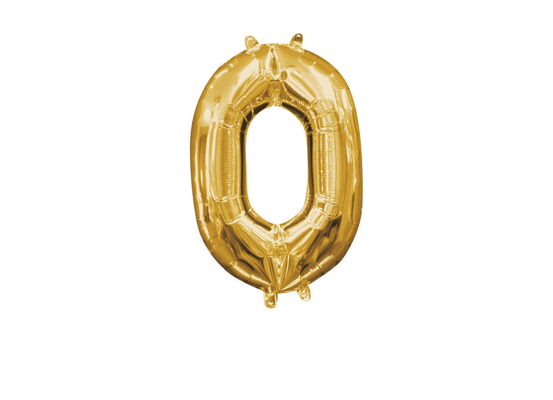 Mini Gold Number 0 Balloon (do not float)