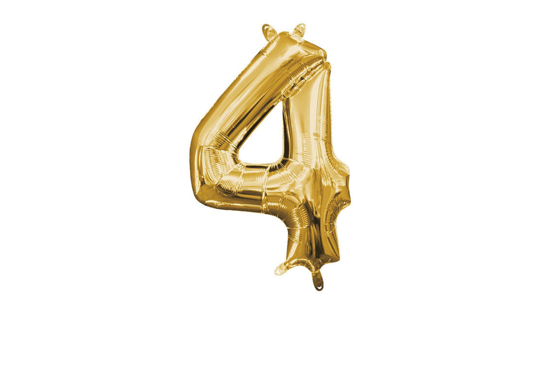 Mini Gold Number 4 Balloon (do not float)