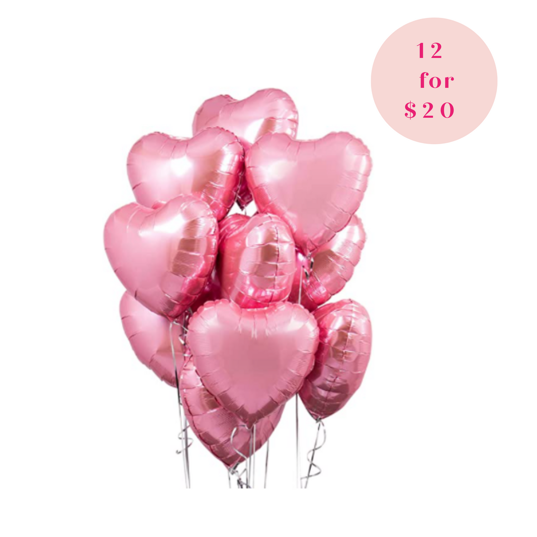 Light Pink Foil Heart Balloon Bouquet