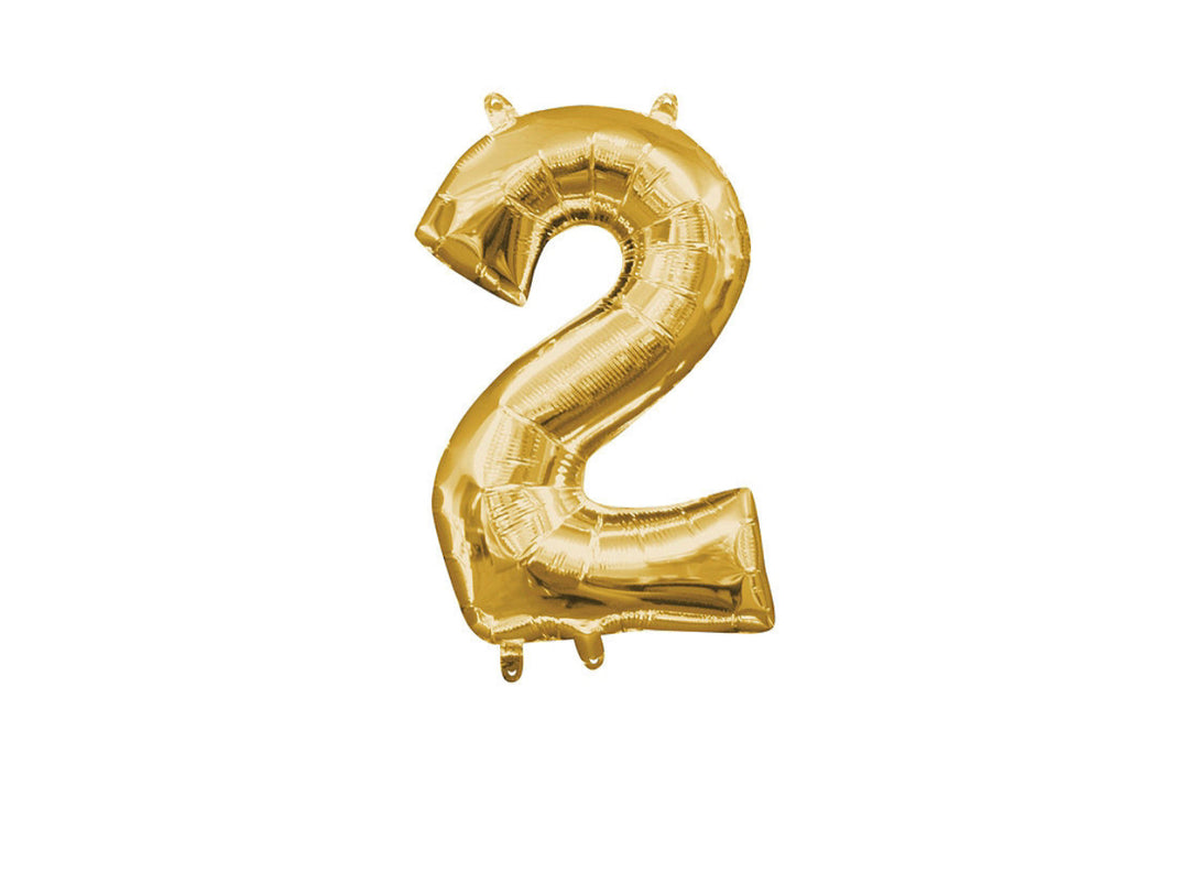 Mini Gold Number 2 Balloon (do not float)