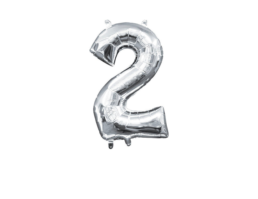 Mini Silver Number 2 Balloon (do not float)