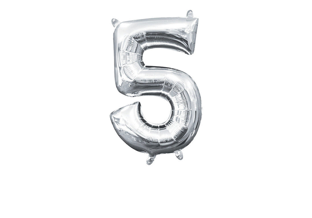 Mini Silver Number 5 Balloon (do not float)