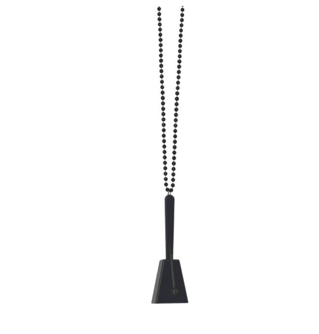 Black Beaded Clacker Necklace Plastic
