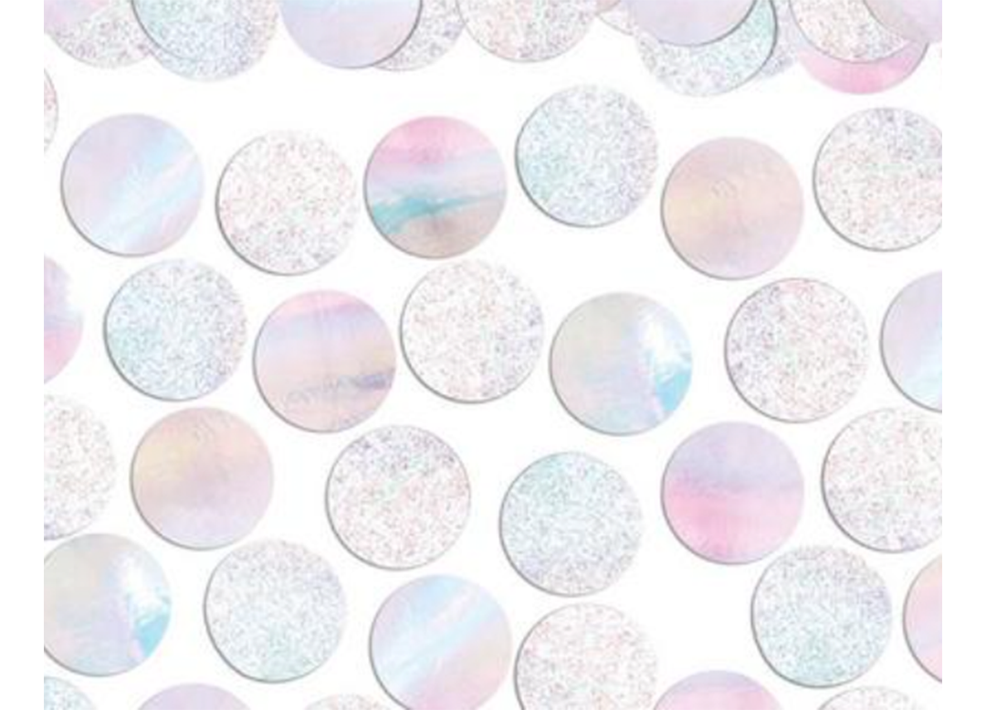 Iridescent Glitter Metallic Circle Confetti