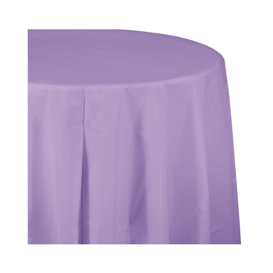 Lavender Plastic Round Table Cover