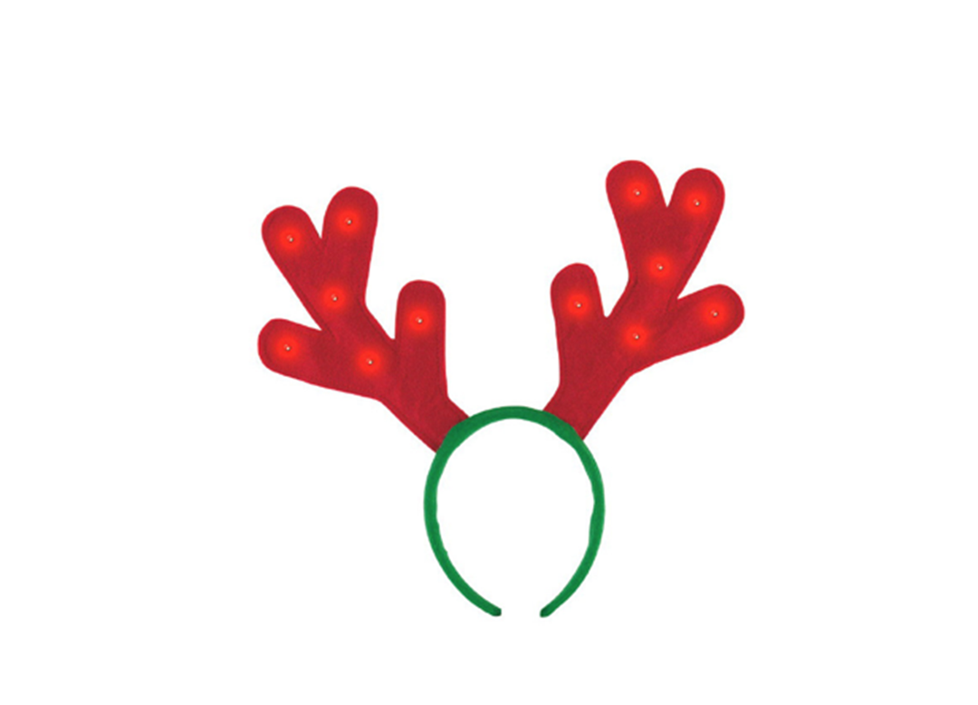 Felt Red and Green Christmas Light Up Antlers 1ct,