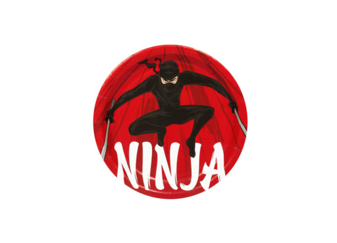 9in Ninja Round Paper Round Paper Lunch Plate, 8ct