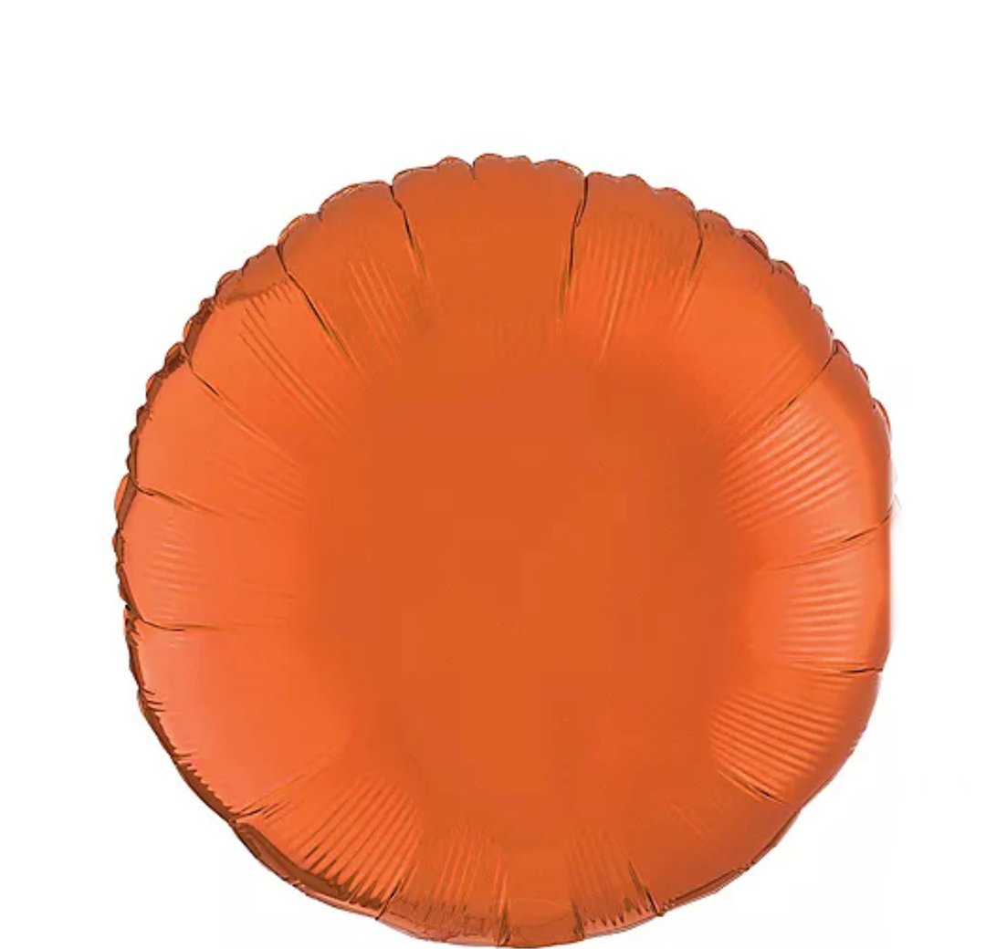 18" Metallic Orange Circle Foil Balloon (1 COUNT)