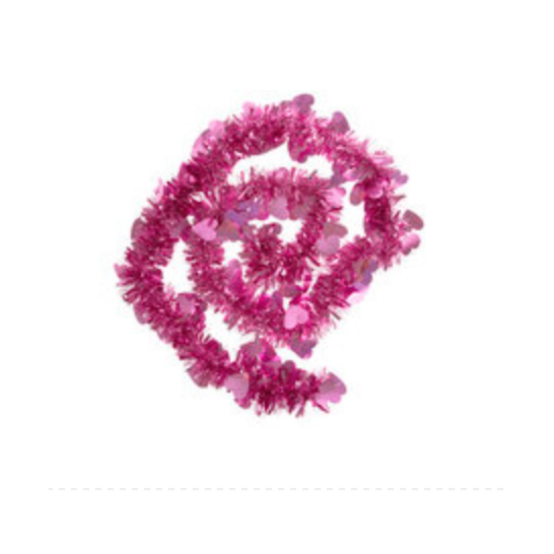Pink Tinsel Garland 9ft
