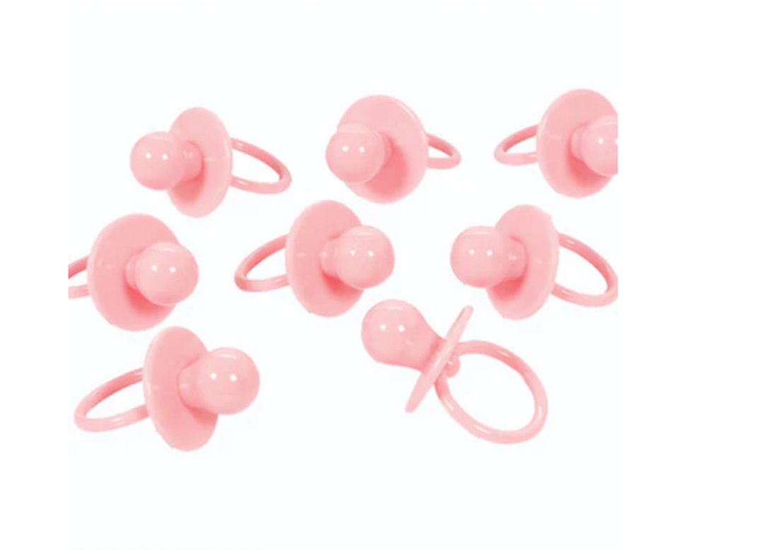 Pink Pacifier Baby Shower Favor, 8ct