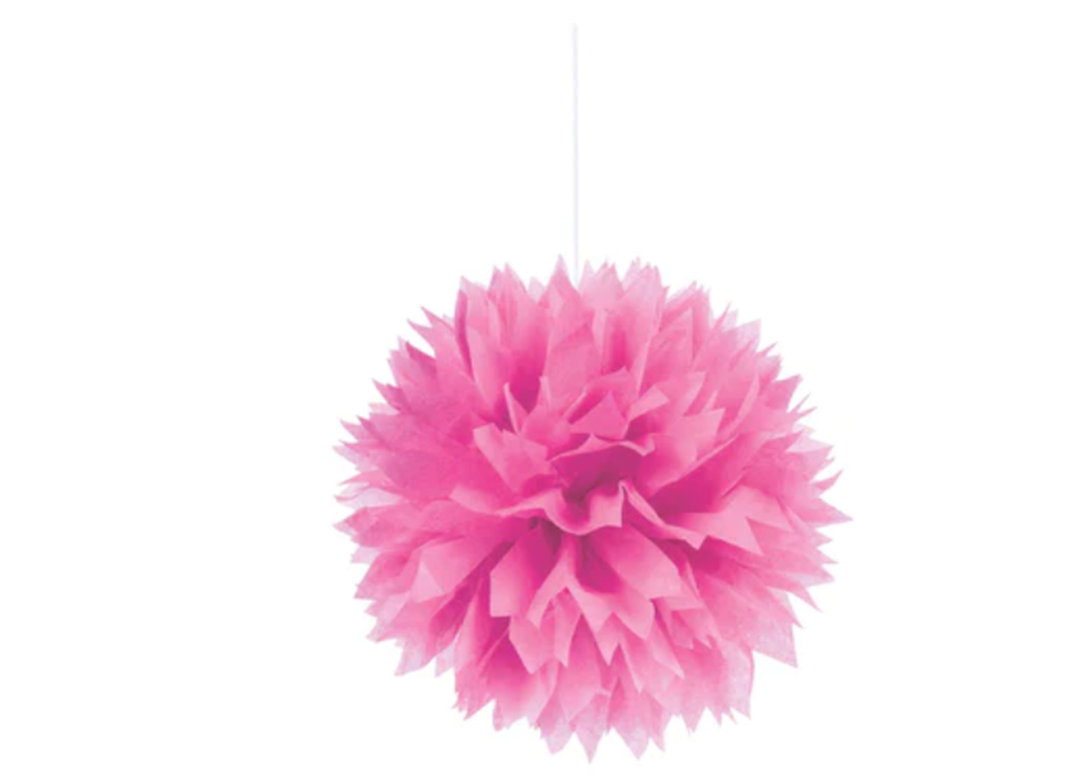 Pink Tissue Hanging Pom Poms 3ct