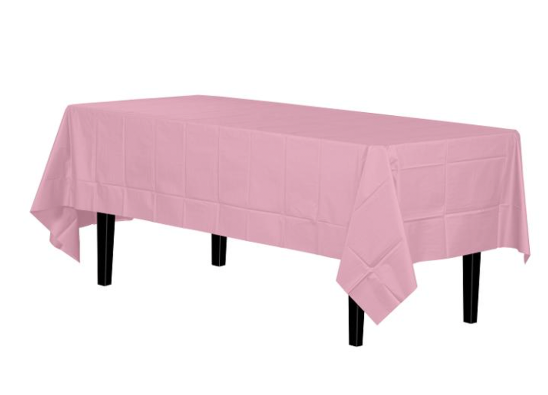 Pink Rectangle Disposable Plastic Table Cover