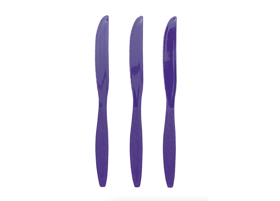 Purple Heavy - Duty Plastic Knives