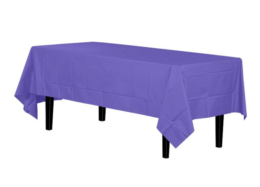 Purple Rectangle Disposable Plastic Table Cover