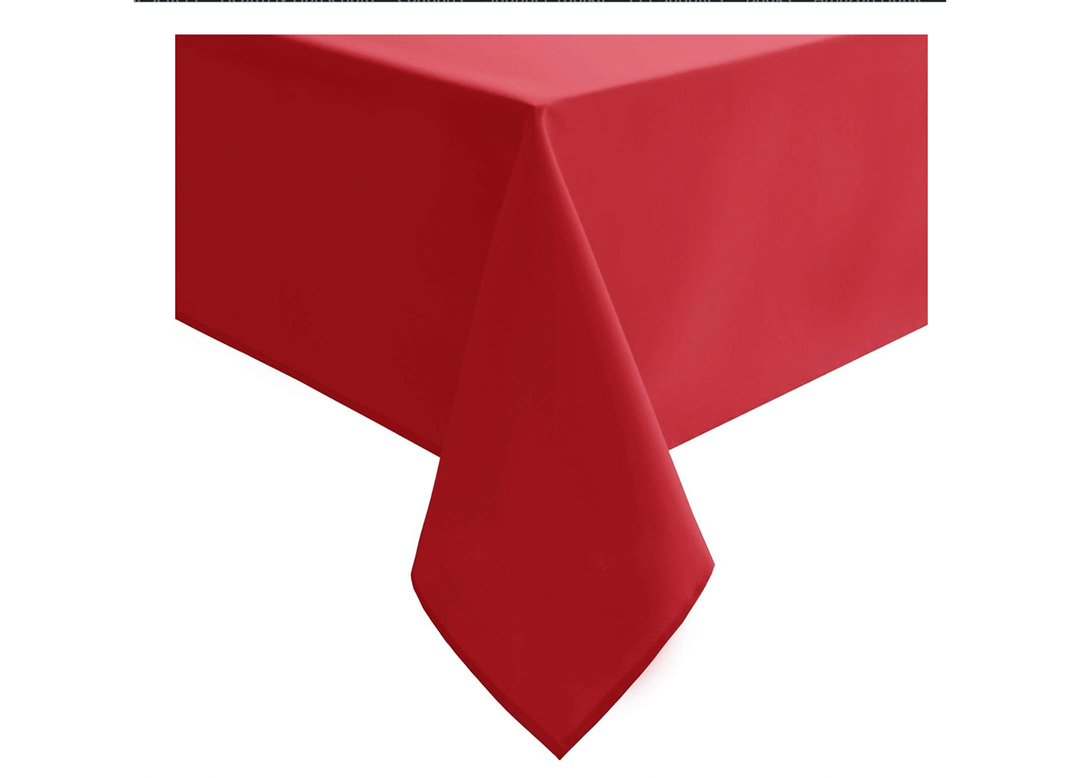 Rectangular Red Polyester Cloth Table Cover