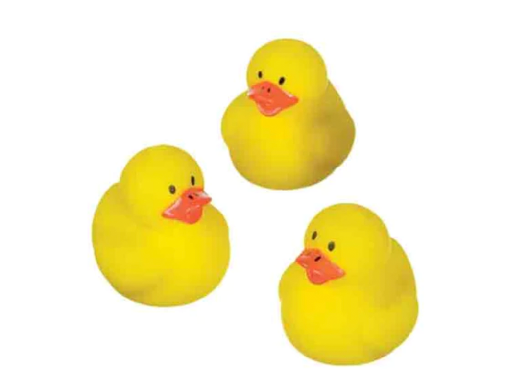 Bright Yellow Rubber Ducky Baby Shower Favors 3ct