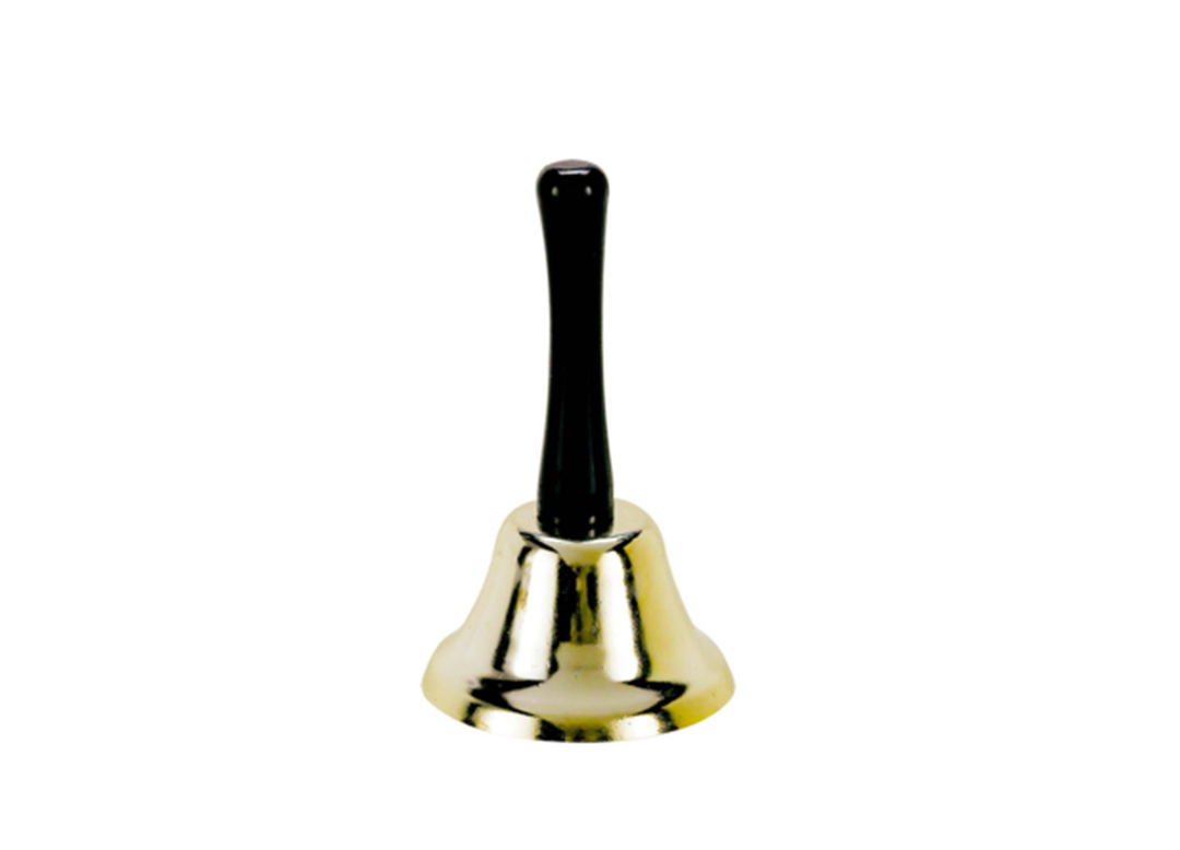 Gold Santa Hand Bell 3in 1ct