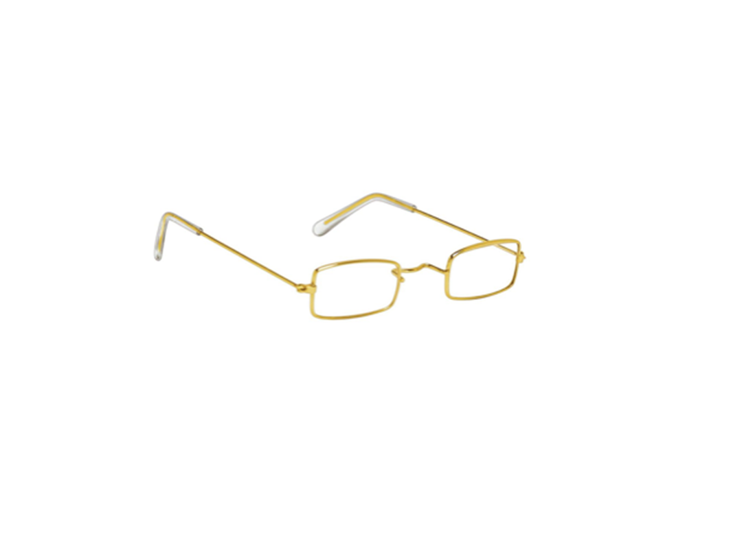 Mr. & Mrs. Santa Plastic Gold Square Glasses 1ct